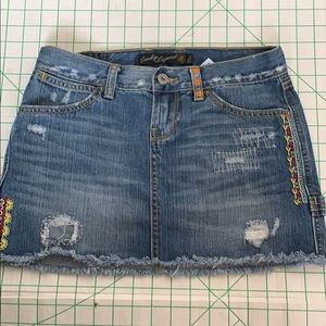 Lucky “Sister Carpenter” Embroidered Mini-Skirt